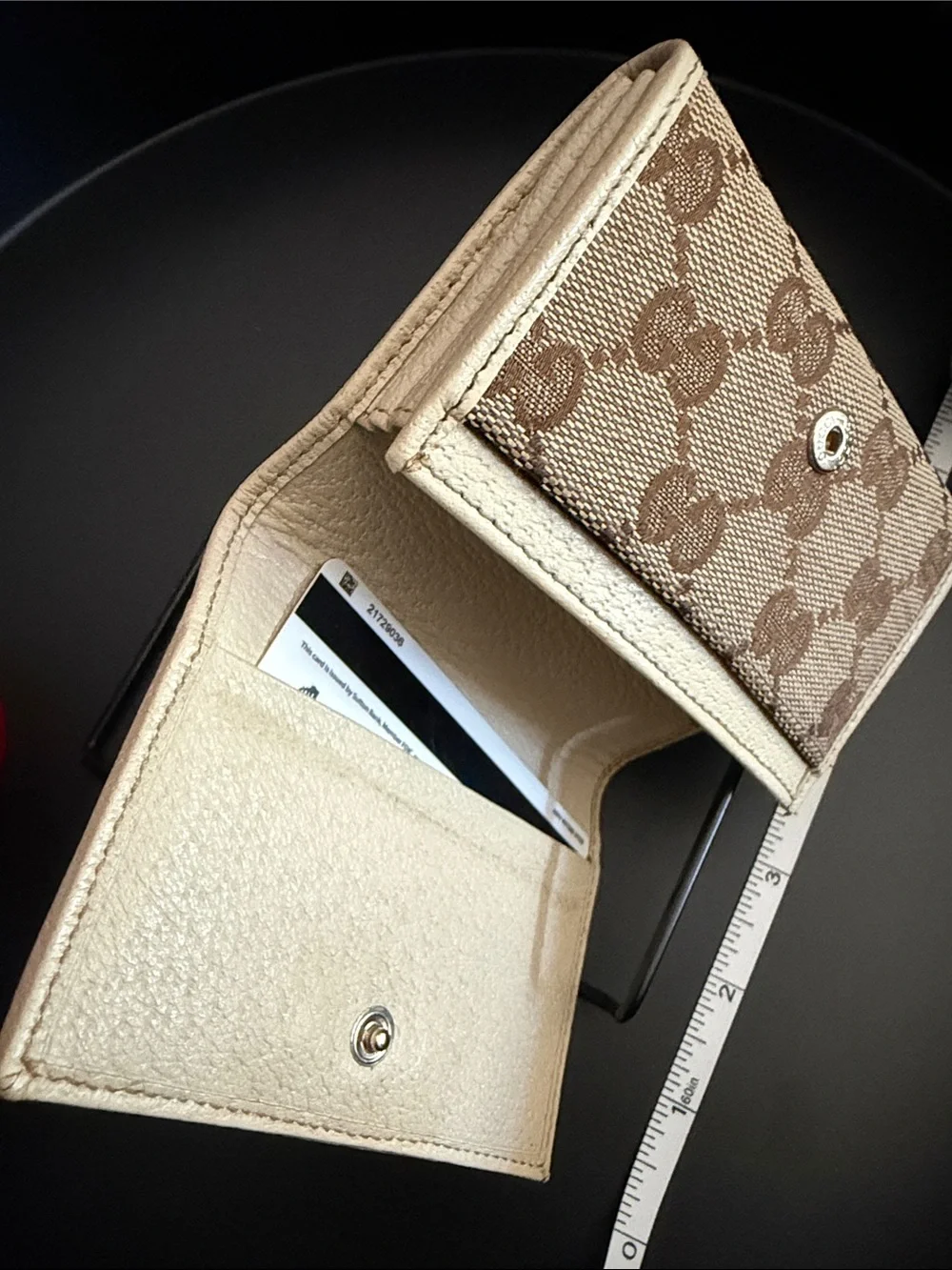 Gucci Beige and Brown GG Canvas Compact Wallet - Picture 9 of 15